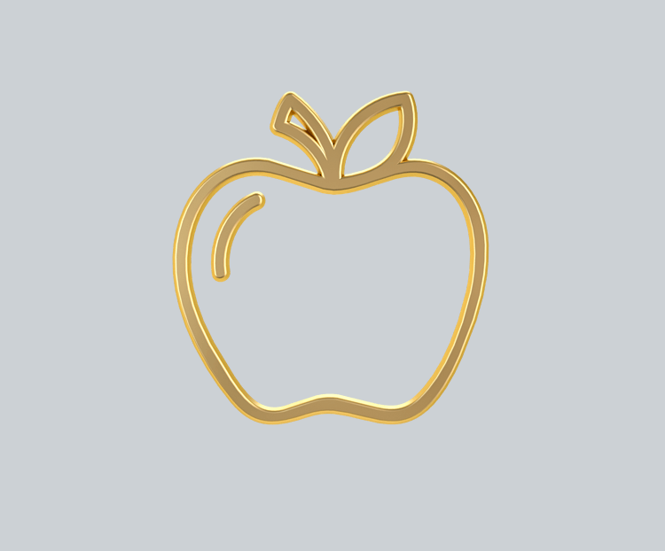 金属质感立体水果类图标-苹果