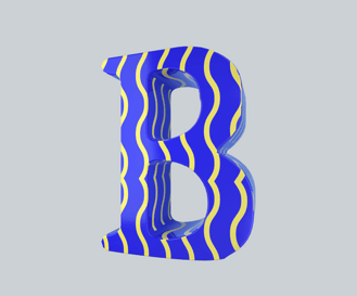 c4d孟菲斯风格立体字母b装饰