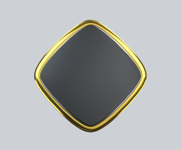 C4D黑金立体圆角菱形标题框