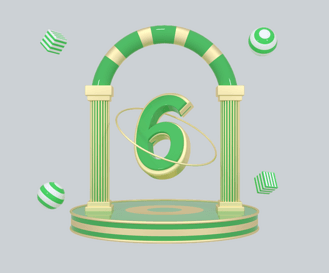 阿拉伯数字数字6艺术字设计图片-千库网