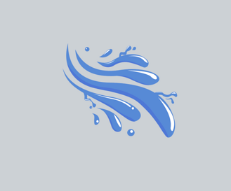 水流水滴元素之卡通蓝色流体