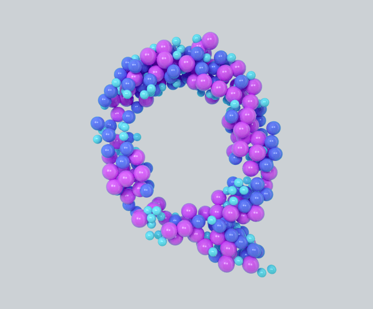 C4D气球立体字母Q元素