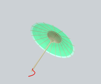 古风荷花图案伞图片素材_绿色古风传统油纸伞