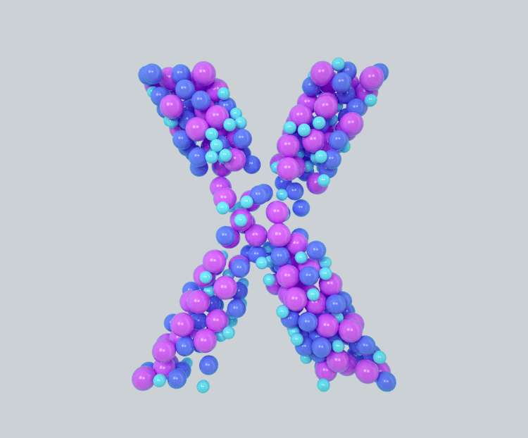 C4D气球立体字母X元素