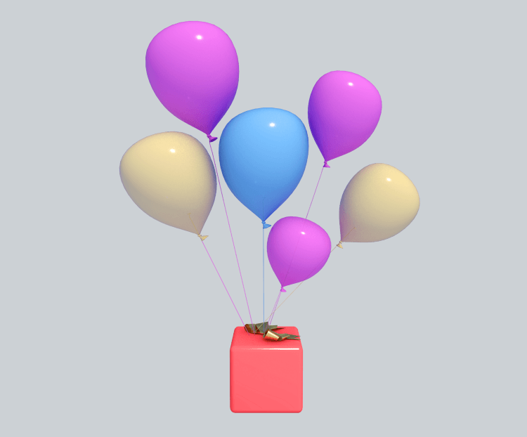 彩色气球礼盒