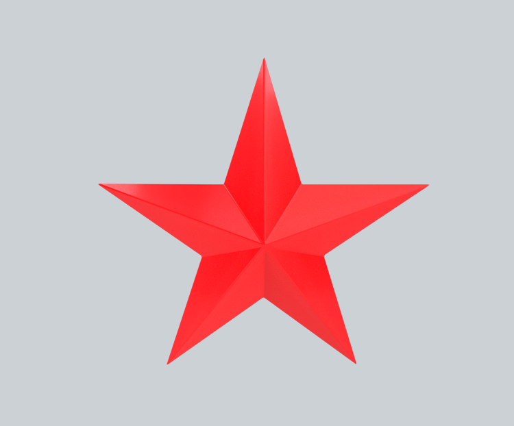 红色质感五角星