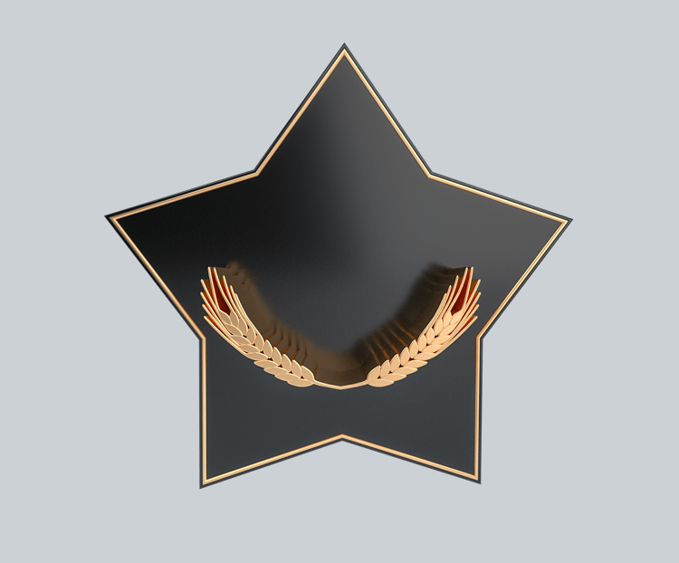 C4D黑金质感徽章元素