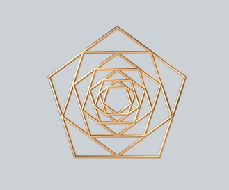 c4d立体金属五边形组合