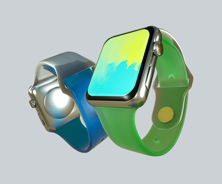 科技智能手表信息未来通讯绿色蓝色佩戴