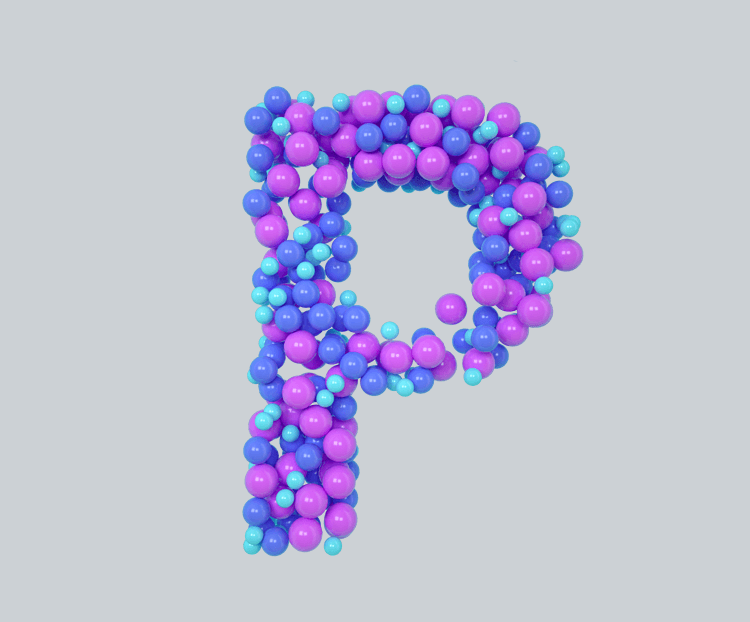 C4D气球立体字母P元素