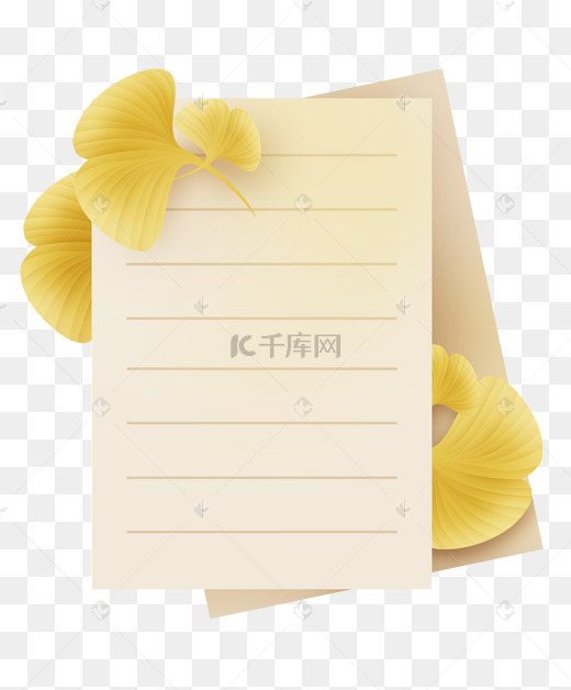 秋天银杏叶和信纸图片