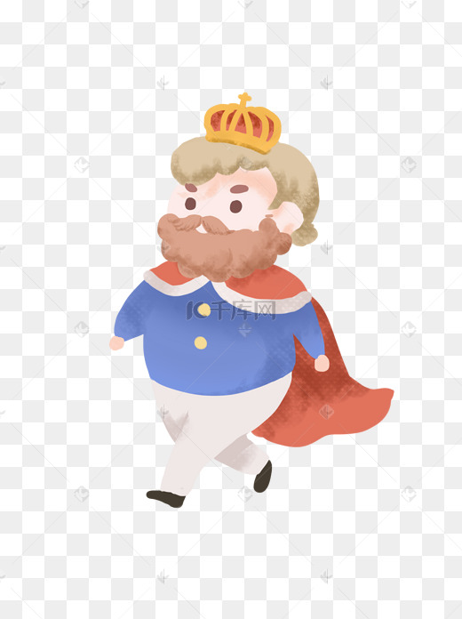 手绘卡通人物可爱风格西方国王图片