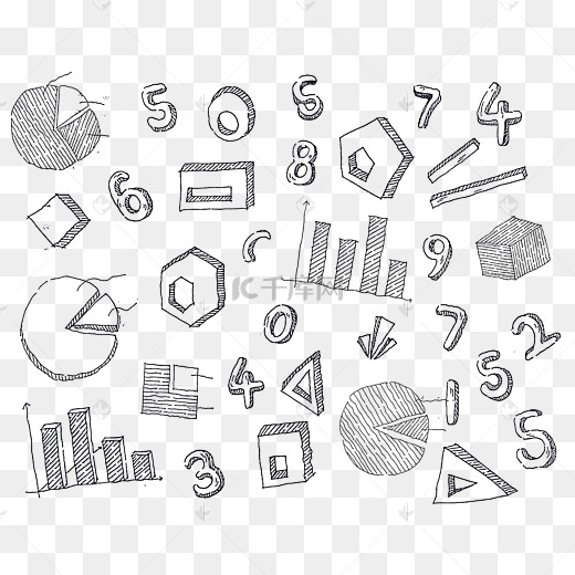黑白线条几何数学涂鸦图片