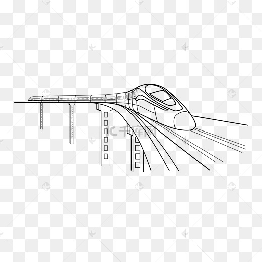 火车动车高铁线条剪影图片