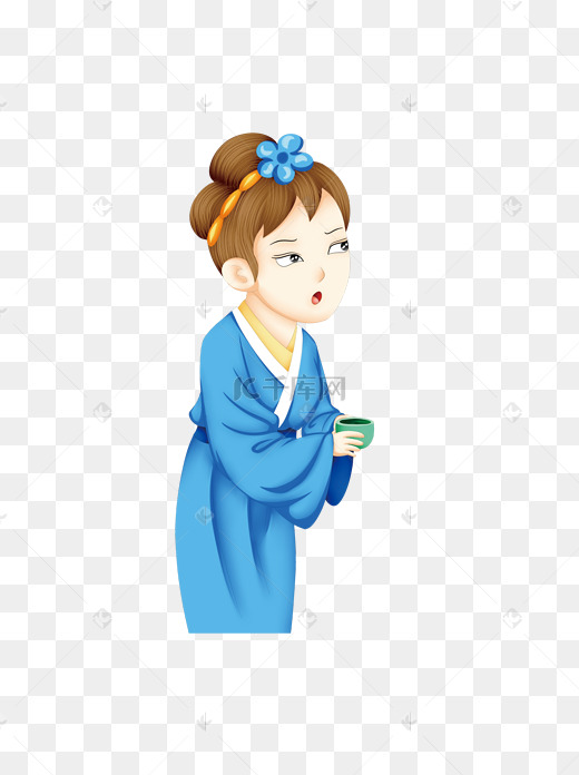 袭人送水红楼梦卡通人物图片