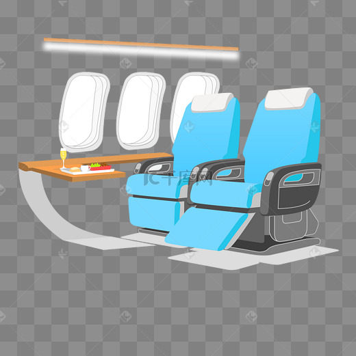 卡通飞机商务舱免抠素材图片