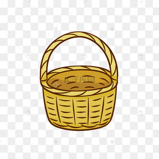 矢量竹签箩筐手提筐图片