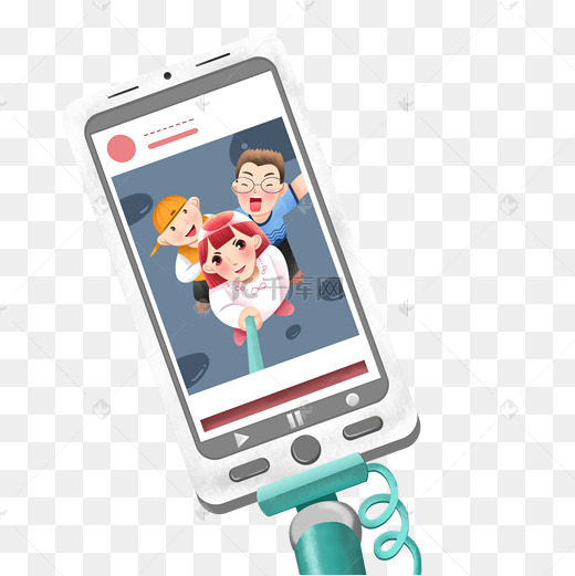 卡通手机拍照免抠图图片