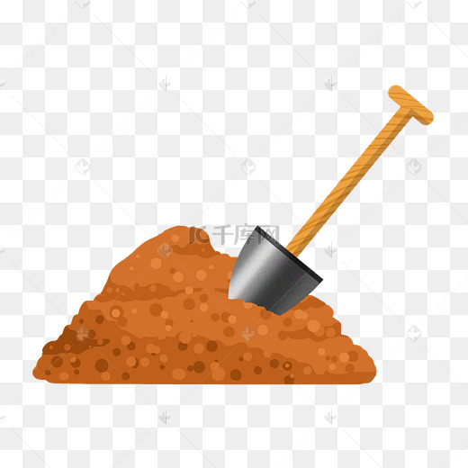 一堆土堆材料插画图片
