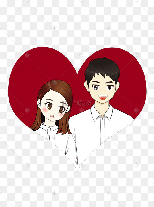 结婚证照赵丽颖冯绍峰官宣手绘卡通可爱人物图片