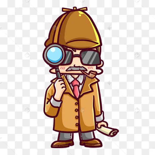 拿放大镜的侦探图片