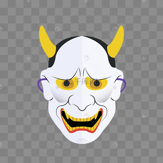卡通手绘日本传统面具般若面具图片