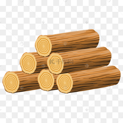 黄色的木头装饰插画图片