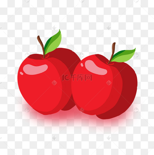 两个漂亮的红富士苹果图片