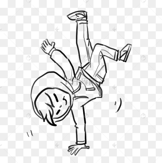 街舞少年简笔画