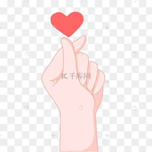爱你比心手势插画图片