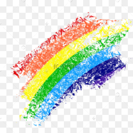 蜡笔涂鸦风格七色彩虹儿童节图片