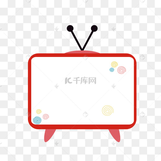 可爱电视机装饰对话框图片