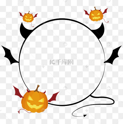 万圣节可爱小恶魔边框图片