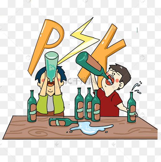 男人喝酒