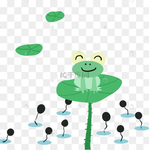 卡通青蛙蝌蚪