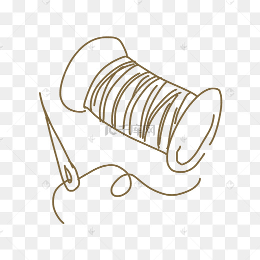 手工针线矢量插画图片