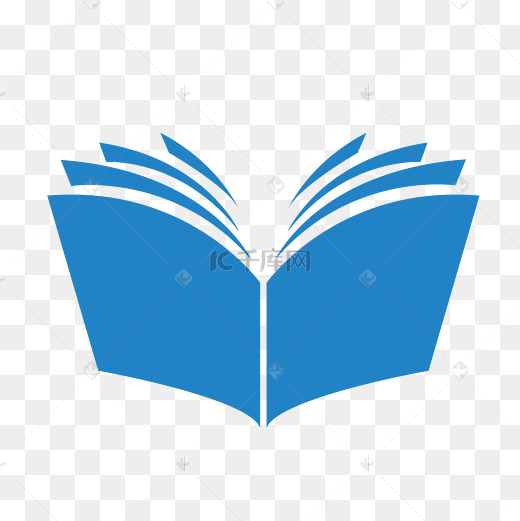 卡通蓝色翻开的书籍图图片