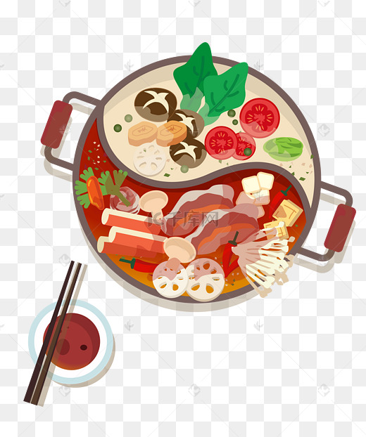 免抠元素 二师兄火锅店 艺术字背景 摄影图设计模板 ui界面插画