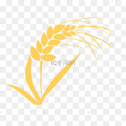 金色剪影水稻png图片