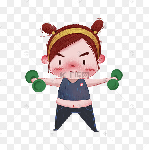 运动减肥健身举哑铃女孩图片
