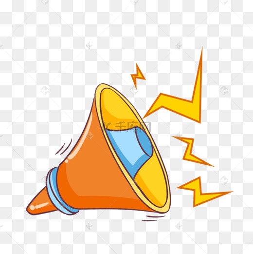 卡通喊话的喇叭免抠图图片