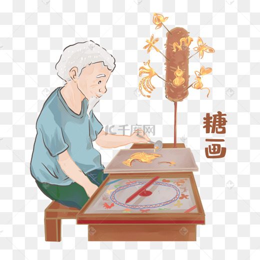 传统手艺做糖画图片