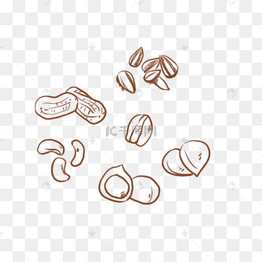 小零食坚果简笔画图片