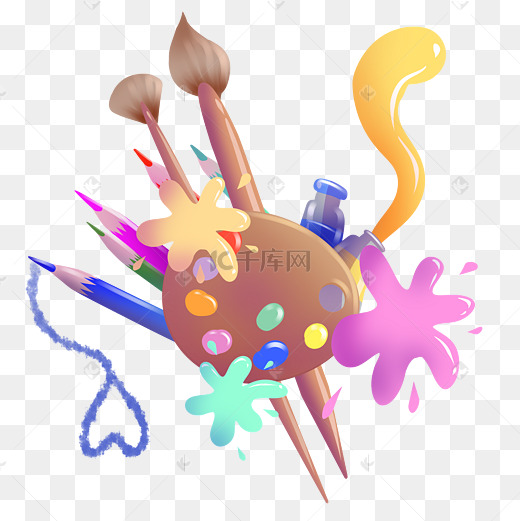 绘画工具创意卡通手绘图片