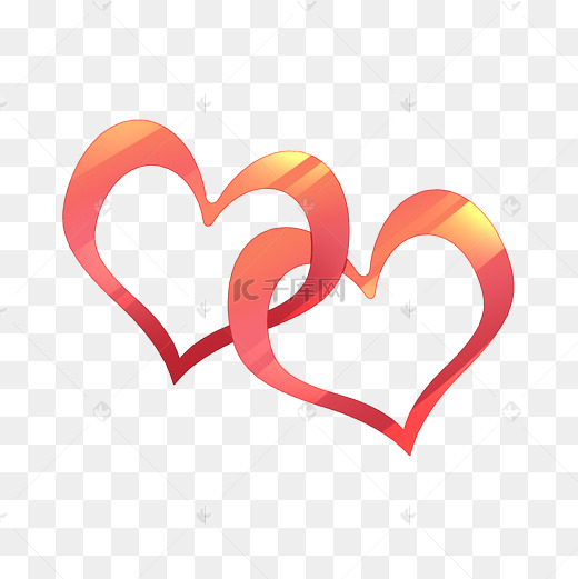 心连心情侣爱心相连图片