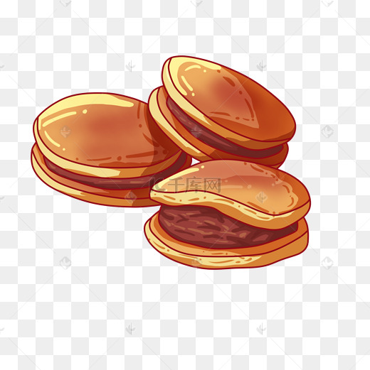 铜锣烧日本美食手绘图片