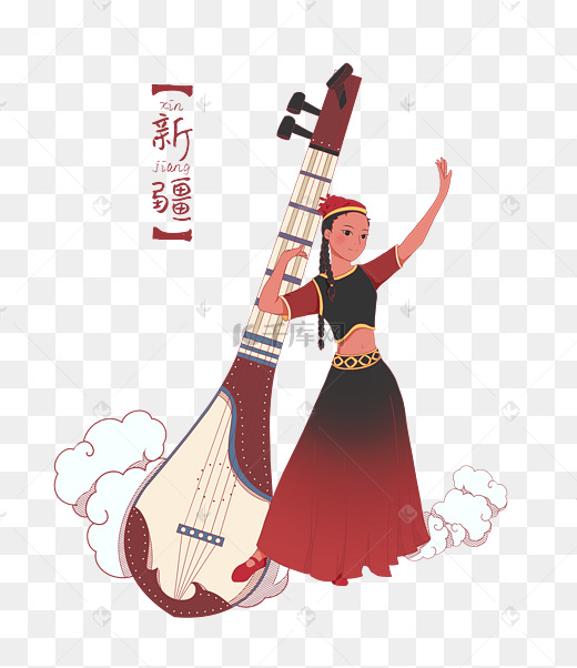 免抠元素 手绘新疆水 / 艺术字背景 / 摄影图设计模板 / ui界面插画