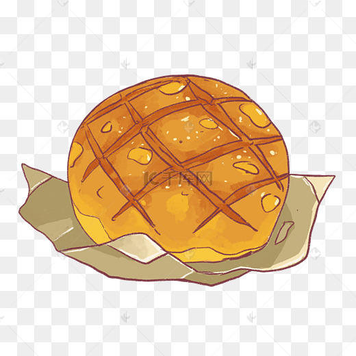 美味菠萝面包插画图片