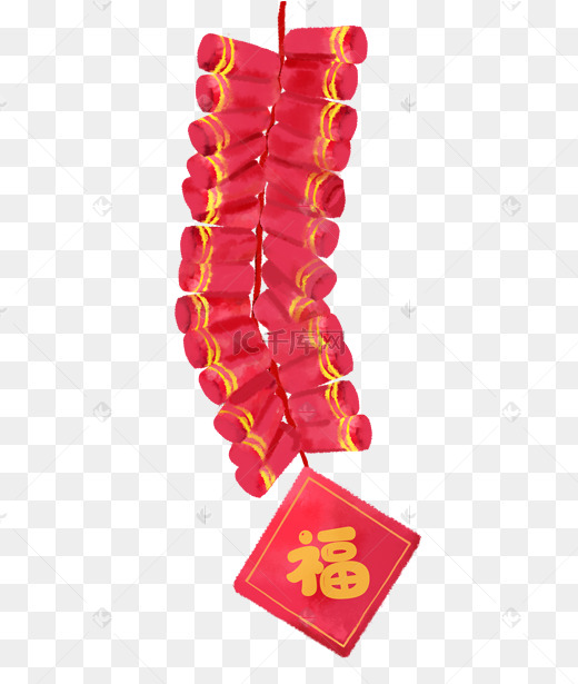 水彩春节鞭炮装饰图片
