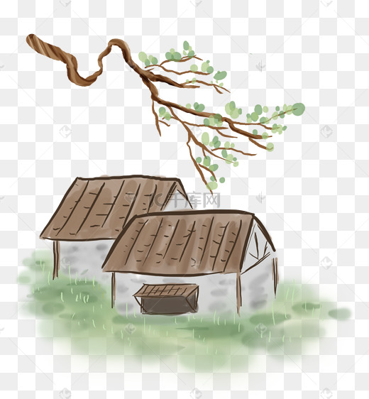 中国画古风房屋图片